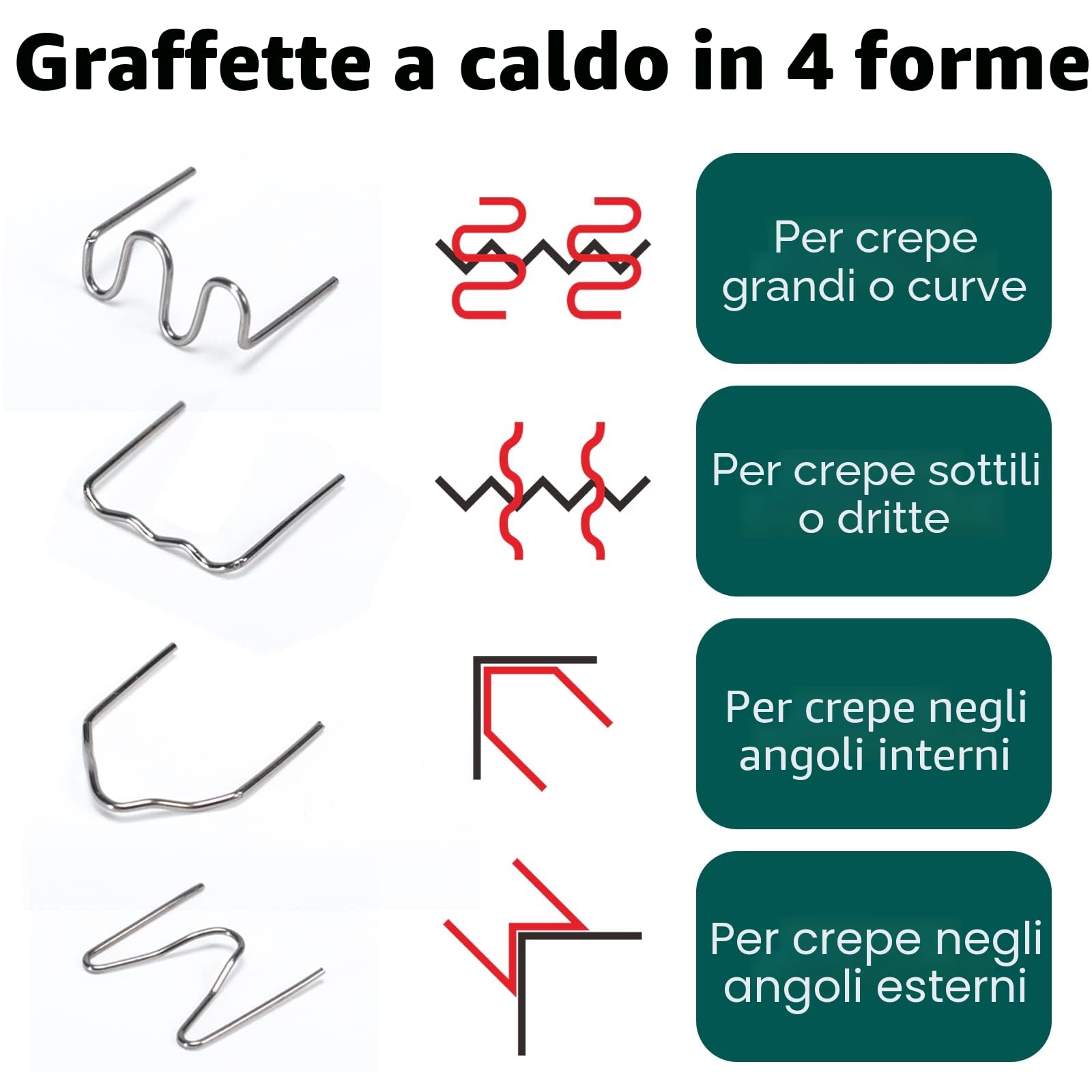 YIHUA 960-V saldatore per plastica con luce a LED 200 graffette calde per la riparazione di crepe plastiche, paraurti auto e serbatoi di carburante in plastica(EU Plug)