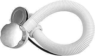 IMBTECH Bath Overflow Concealed Waste Pop-up Plug & Plastic Pipe and Twist Chrome Handle, Twist Plastic Pipe and Chrome-Plated, Flexible Polypropylene Tube Bends Fix the Overflow and Waste Points