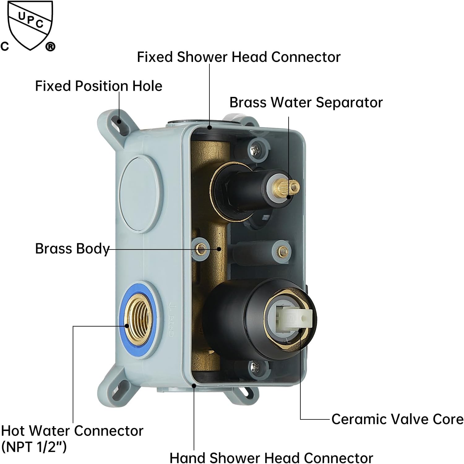 BESy Shower System with 10 Inch Round Rain Shower Head and Handheld Wall Mounted, High Pressure Rainfall Heads Shower Faucet Fixture Combo Set with 2 in 1 Spray Showerhead for Bathroom, Matte Black - Image 5