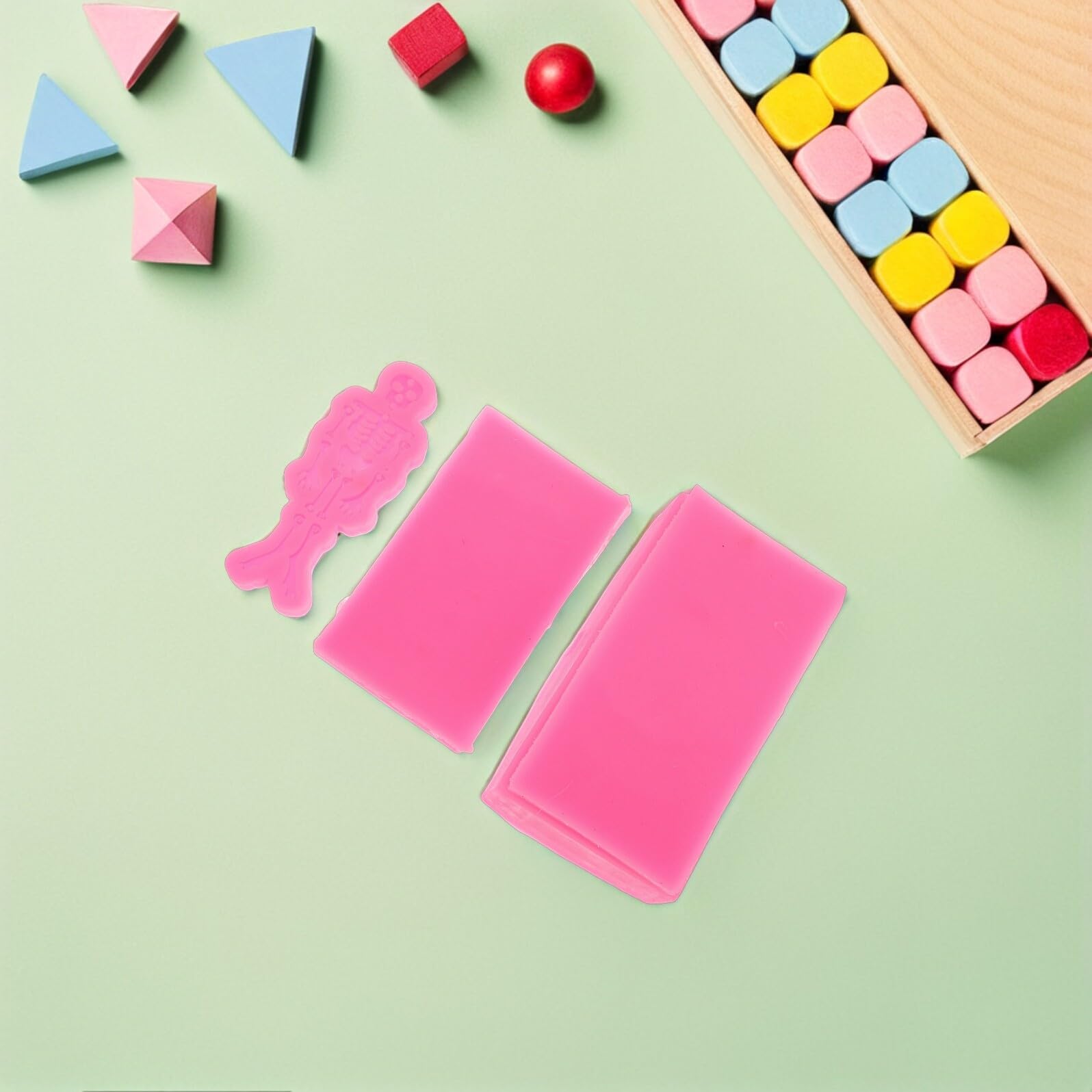EXCEART 3 Pezzi Stampo in Silicone Riutilizzabile a Forma di Scheletro e Bara per Gioielli in Resina Epossidica, Design Unico e Creativo per Attività di Festa e Creazioni Artigianali