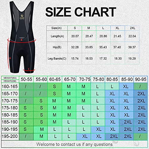 image for MEETYOO Men's Cycling Bib Shorts, 3D Padded Short Bike Bib, Quick Dry 