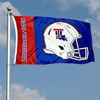 Vista 3 de College Flags & Banners Co. Louisiana Tech Bulldogs - Casco de fútbol americano