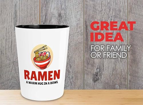 Ramen Lover - Vaso de chupito de 1.5 oz - Un abrazo cálido - Amantes de la comida pollo calabaza vegana despensa fideos picantes