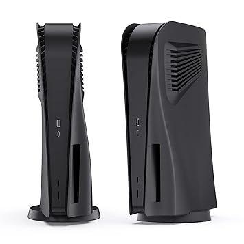 PS5 Plates for PS5 Disc Edition, innoAura PS5 Face Plates with Cooling Vents, Anti-Scratch Dustproof Protective PS5 Cover, Premium ABS Replacement Shell for PS5 Disc Edition (Black)