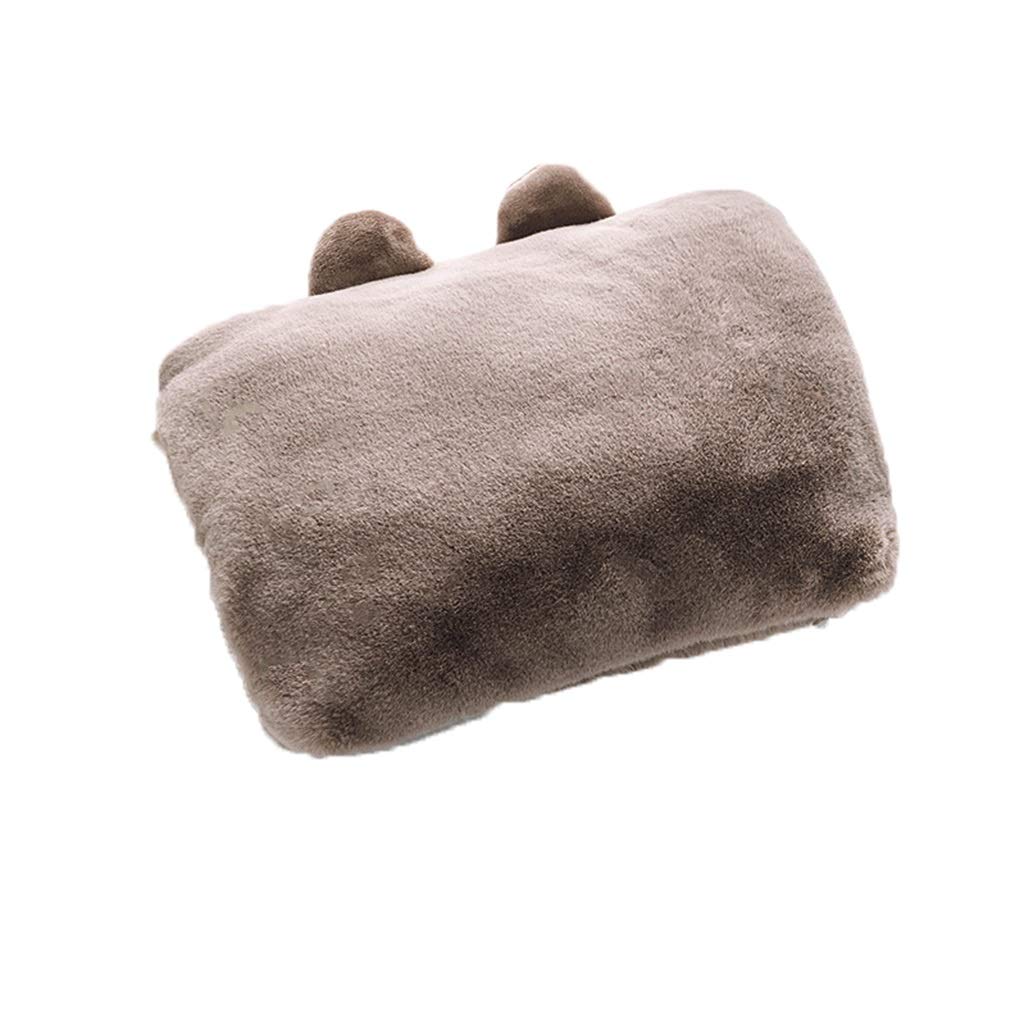 Termofor, odpinany termofor z uroczym pluszowym pokrowcem Elektryczna ładowalna termofor Przenośny cieplej prezent dla dziewczynek (kolor: różowy) (Color : Brown)
