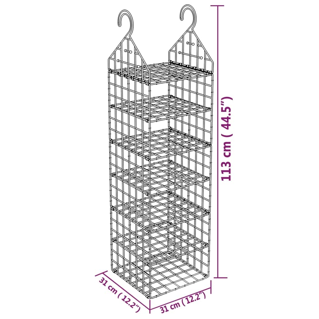 Estanterías colgantes para armario con 7 estantes 2 unidades,Productos del hogar,Organización y almacenamiento,Almacenamiento de ropa y armarios,Organizadores de vestidores y perchas de barra-3102980