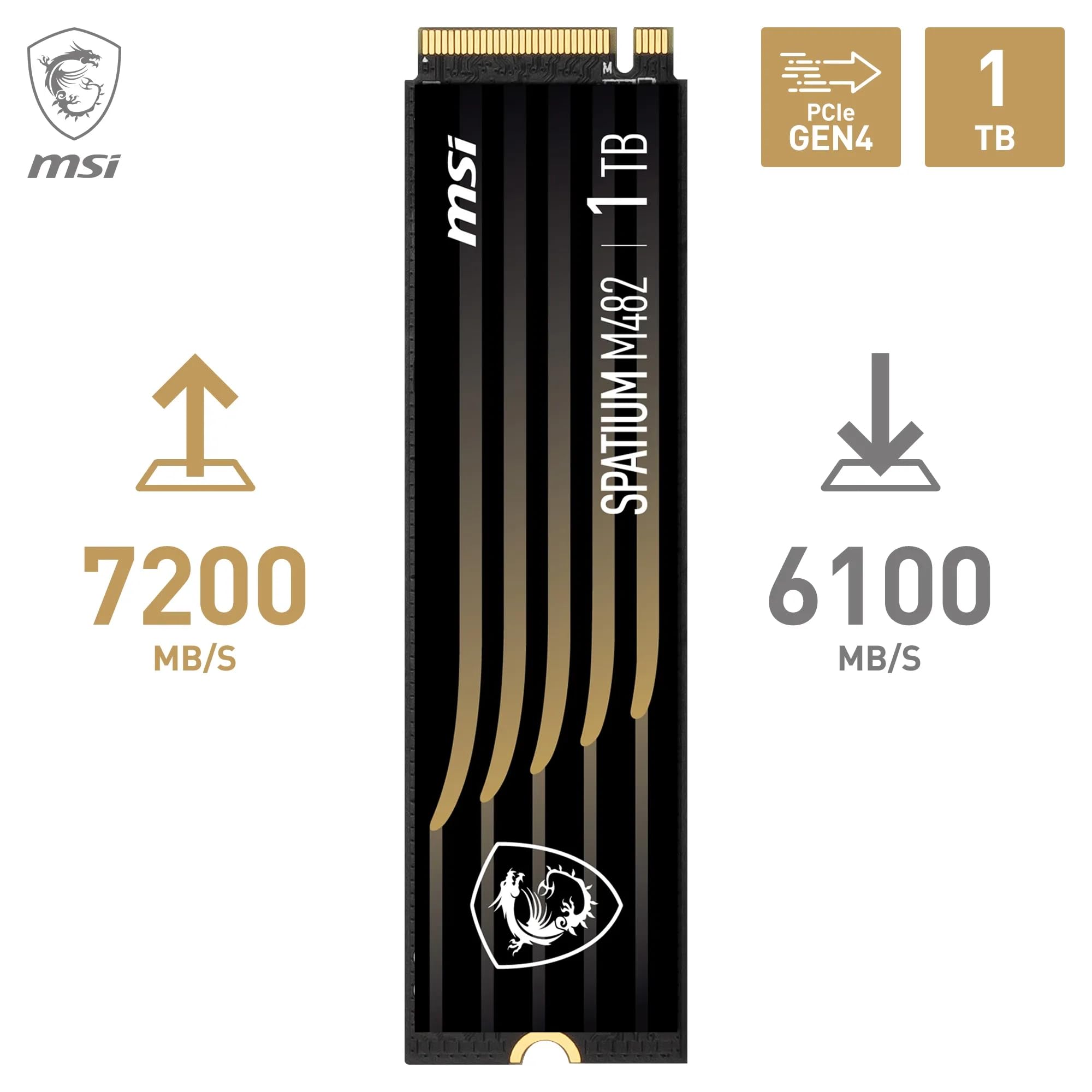 Amazon | MSI SPATIUM M482 SSD 1TB - PCIe 4.0 NVMe M.2 内蔵ソリッド