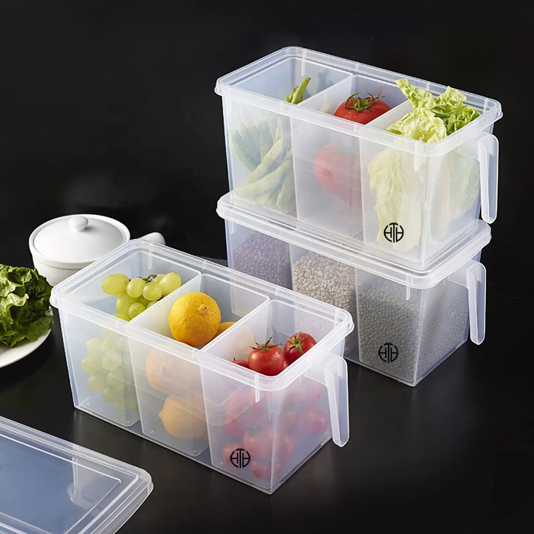 HTB Kitchen Organizer Containers & Food Storage Box With Lids, For