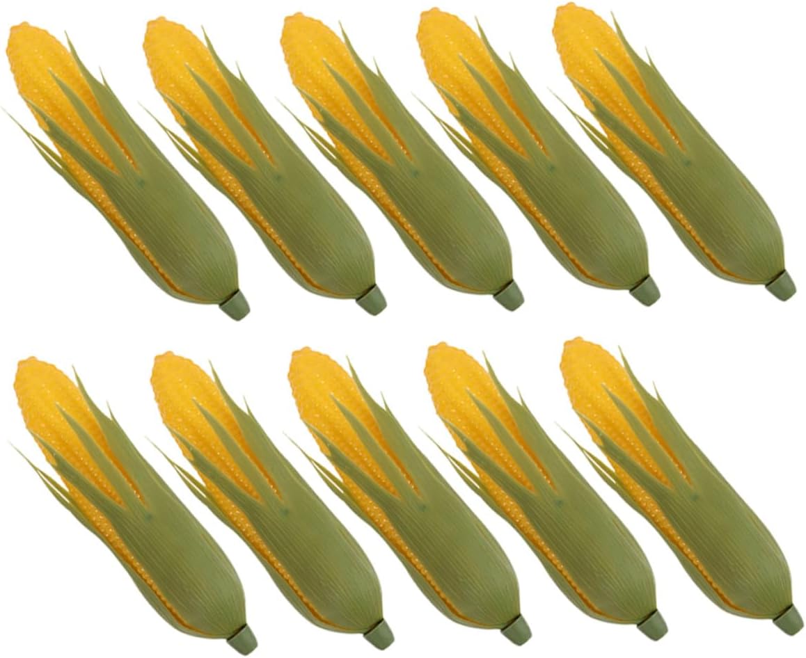 10pcs Realistic Artificial Corn Models Faux Vegetable Decor Lifelike Fake Corn Kitchen Display Photo Props for Home and Food Photography