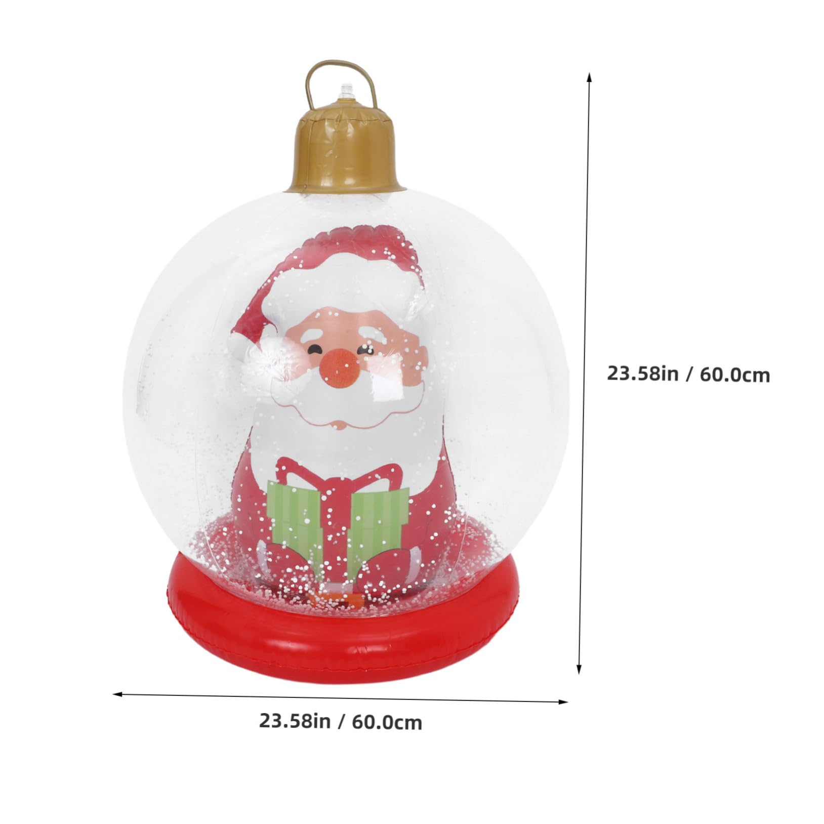 Amosfun Bola Inflable Navideña Iluminada de Adorno Inflable para Decoración de Jardín Festiva para Decoración Navideña Exterior