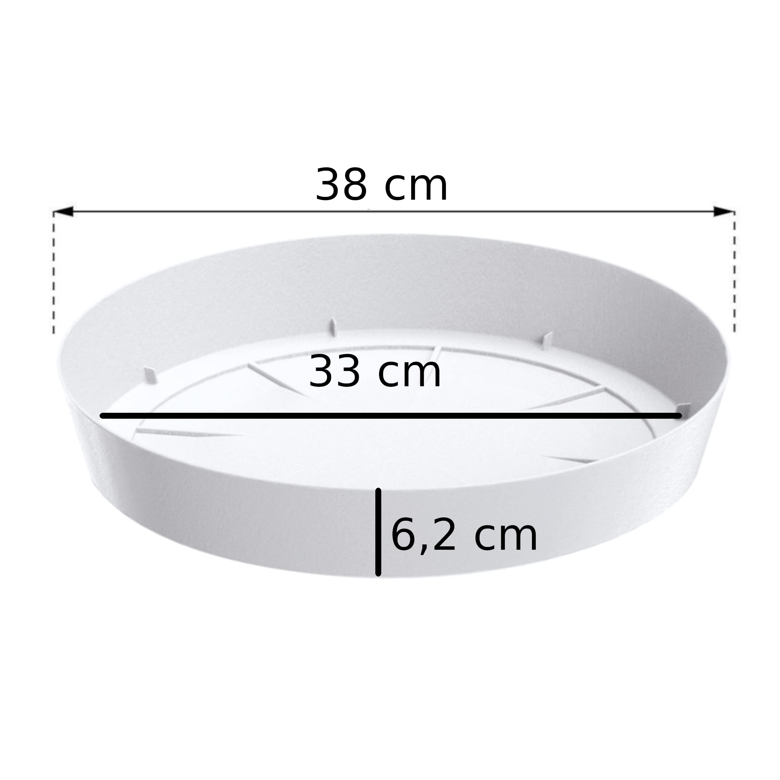 botle Podstawka pod doniczkę, 38 cm, kolor biały, tworzywo sztuczne, podstawka pod doniczki, doniczki