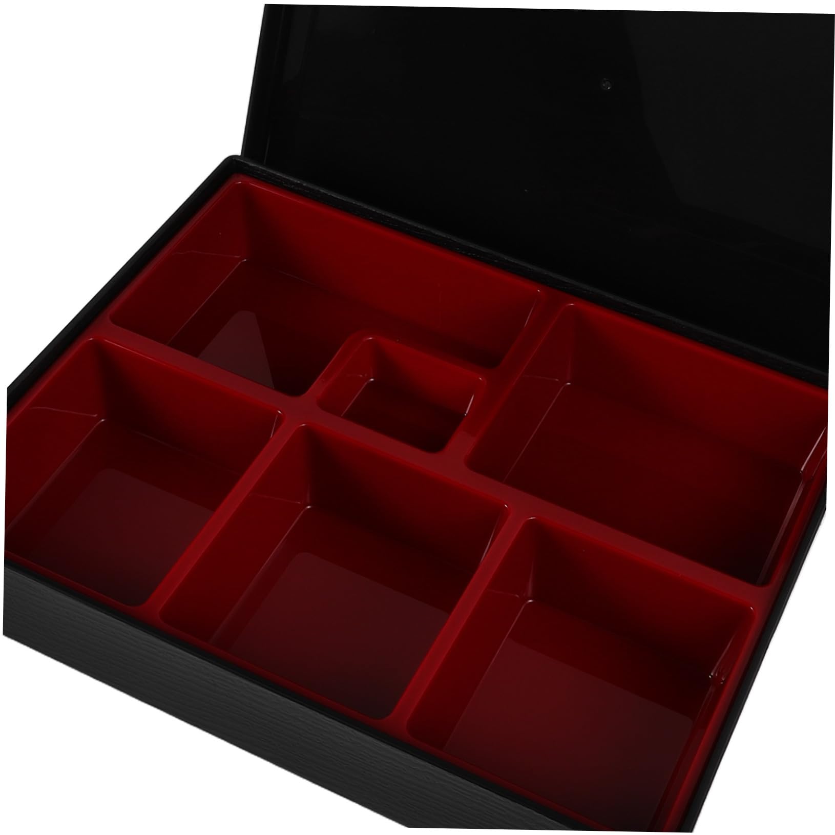 Hohopeti Boîte à Bento pour Adultes Japonaise à Six Compartiments Noire