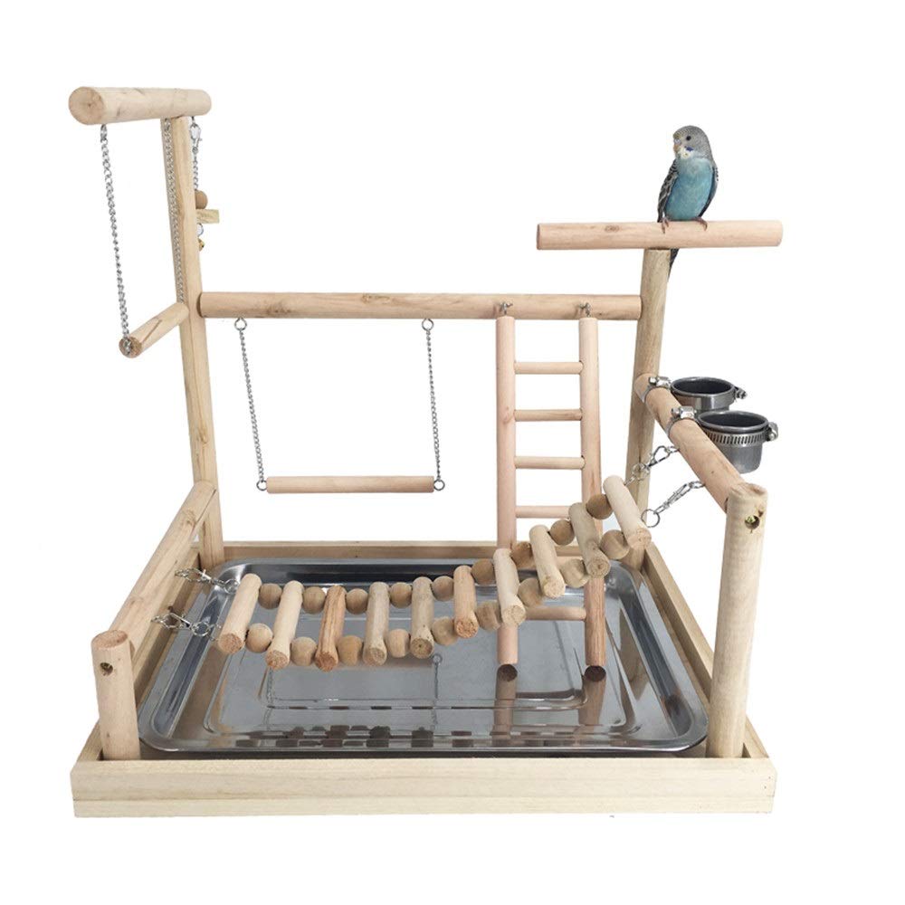 Parque de Juegos de pájaros, estación de Juegos, e Columpio de Madera for pájaros, Poste de Entrenamiento Xuanfeng, Soporte de Piel de Tigre, Palo, Anillo for pies, Juguetes for pájaros