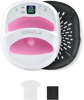 CREWORKS 29x25cm Heat Press Machine, Portable 11x10 in. Heat Transfer Machine with Temp. & Timer Settings, Digital Mini Printer Machine with T Shirt Included for Mouse Pad Tote Bag Pillow Case Coaster