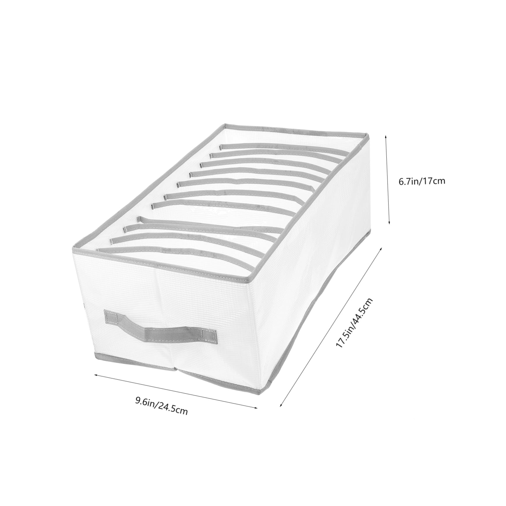 GLEAVI 3Pcs Clothes Organizers Capacity Multi Grids Storage Box for Wardrobe Bedroom Dresser Grey Transparent Design for Efficient Clothes Organization