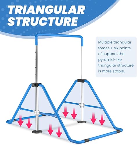 Miniatura 5 de DOBESTS Barras de gimnasia para el hogar, equipo de gimnasia para niños, ajustable para entrenamiento juvenil en casa, barra de gimnasia para niños