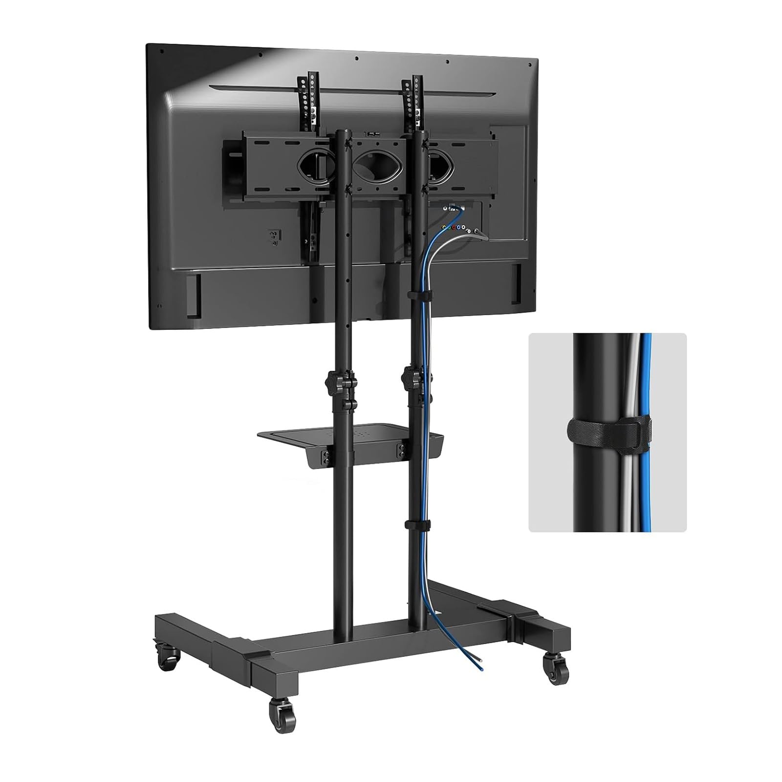 Support TV mobile en métal robuste pour grand écran incurvé de 50kg