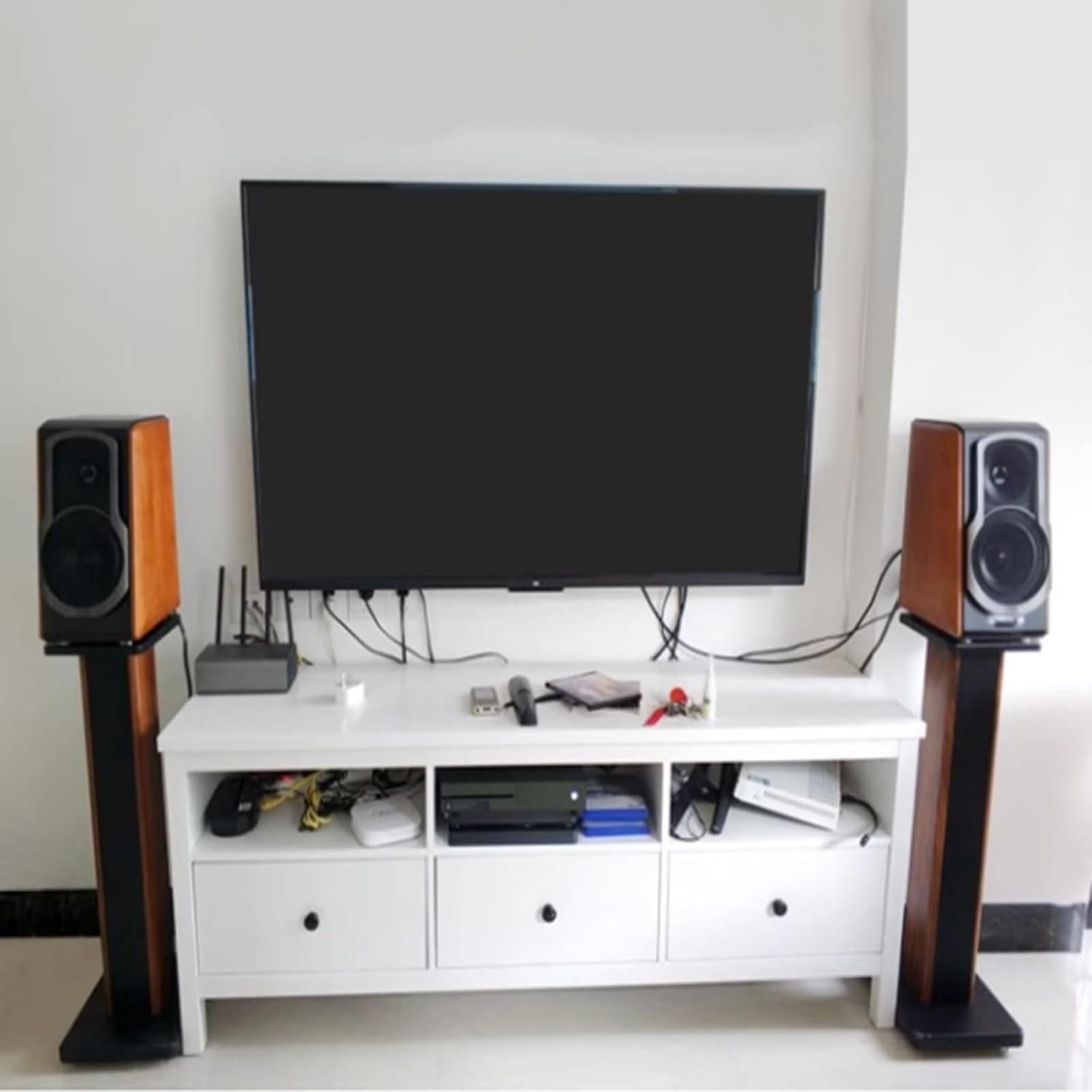 Supporti universali per altoparlanti da pavimento, coppia per audio surround home theater, altoparlanti da scaffale audio HiFi, 23 x 30 x 60 cm per migliorare l'esperienza di ascolto