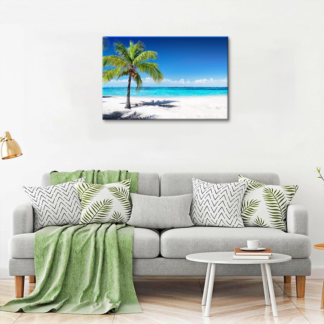 海絵 アートパネル 海 椰 自然風景 日光 絵画 太陽 風景画