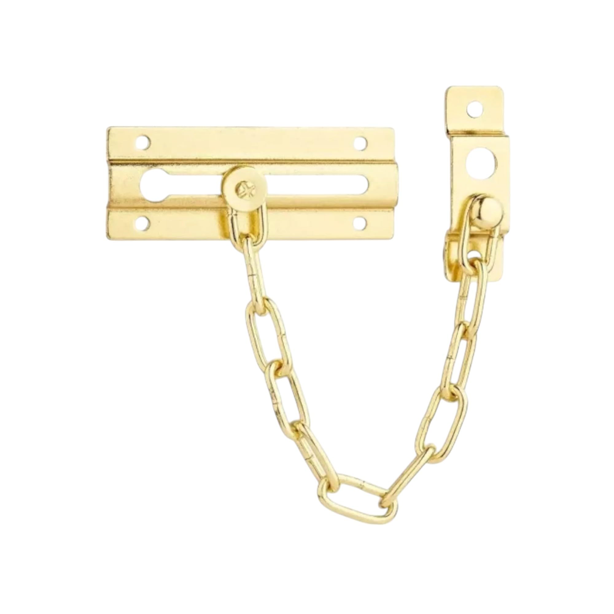 Door Chain Security Lock Latch, Brass Finish Front Door, Long Chain 240mm