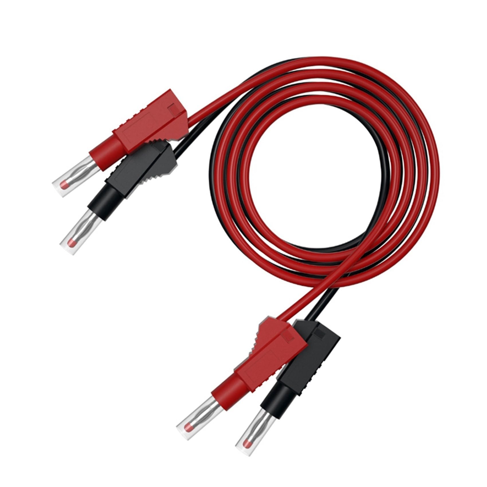 40 Uds. Cables de Prueba Multímetro Cable Puente Línea Alámbrica Seguridad 4Mm Conector Tipo Banana Herramienta de Prueba Retráctil Rojo Negro