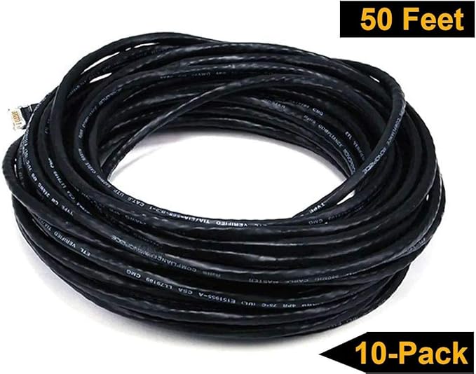 Pack de 10 Cables Ethernet Cat5e 3 Pies iMBAPrice Negro miniatura 8