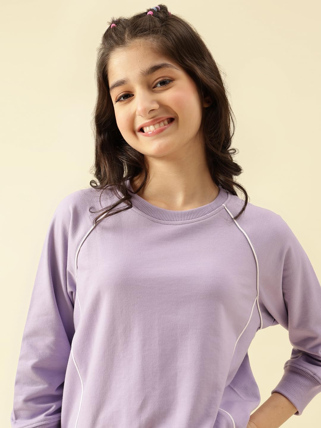 Lil Tomatoes Girls Regular Fit Cotton Looper Track Suits, LILAC, 14-15 Years 1