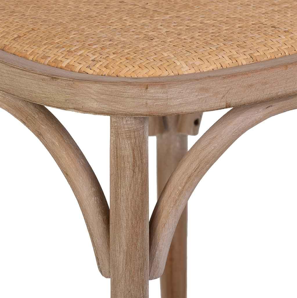 WANDERLUST DECO Silla de Madera y asiento de ratán 40x40x80h cm