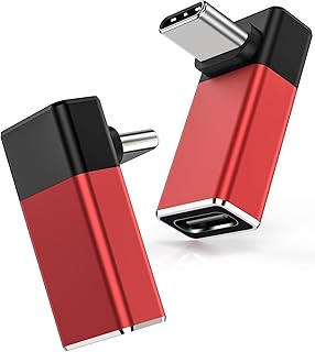 USB C Right Angle Adapter 240W 90 Degree USB C Adapter 2Pack USB C Male to Type C Female Connector Adapter Right Angle USB C Cable Adapter for Steam Deck Rog Ally Oculus Quest Switch Tablet Smartphone