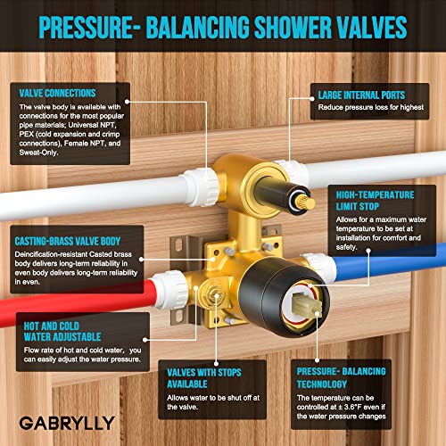 Gabrylly Shower System, Wall Mounted Shower Faucet Set For Bathroom With High Pressure 8 Inch Rain Shower Head And 3-Setting Handheld Shower Head Set, Oil Rubbed Bronze (Rough In Valve Included) #TOP5