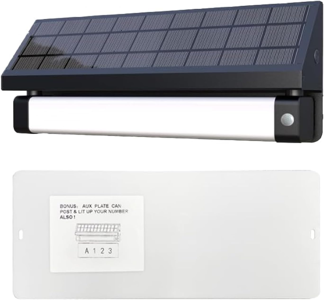 Solar Powered LED Flood Light 800 Lm โ Motion-Sensor + Color-Selectable 3000-6500 K Self-Contained Aluminum Outdoor Wall/Pathway Lighting