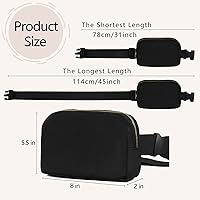 Vista 5 de VOROLO Riñonera para mujeres y hombres, bolsa cruzada, bolsa de cinturón con correa ajustable, Negro, Talla única