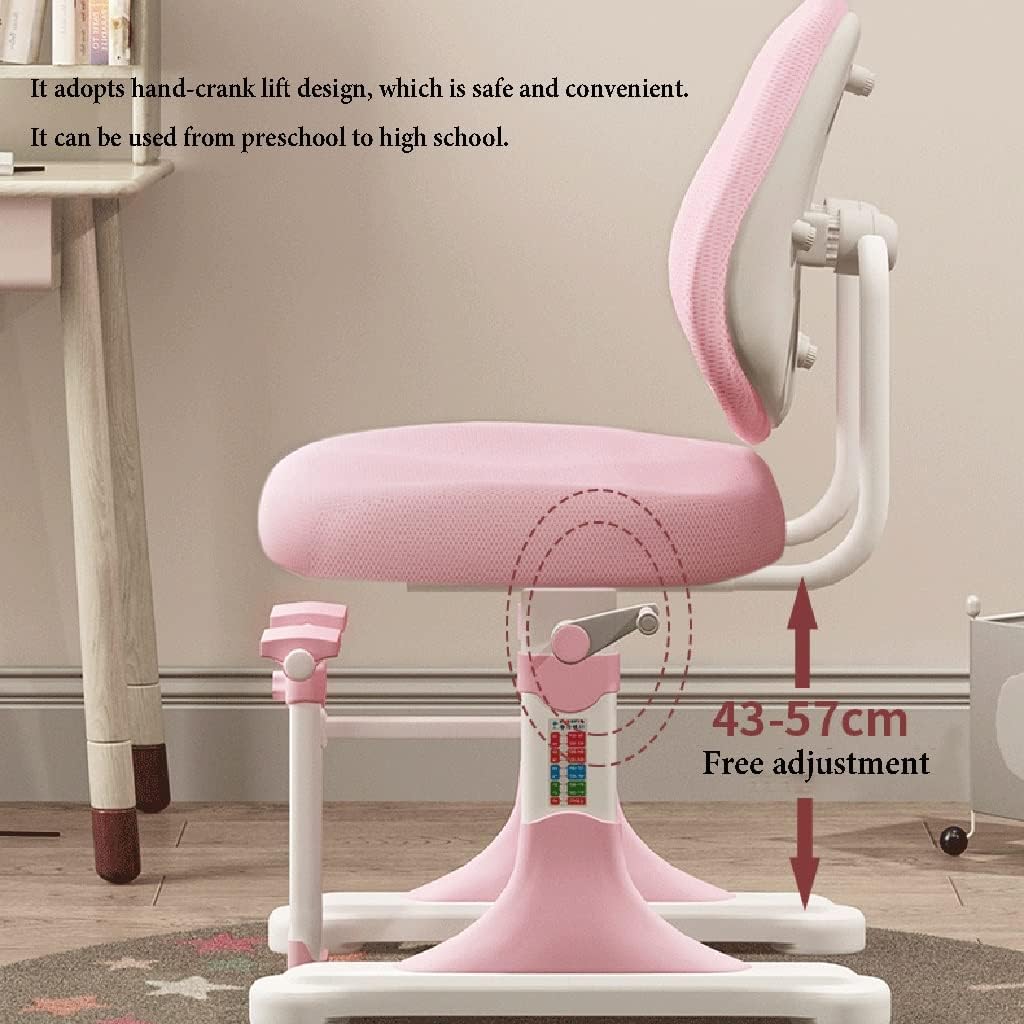 Kids Task Chair Boys Girls Kids Desk Chair Height Adjustable Children Study Chair Child Computer Desk Chair with Ergonomic Backrest,Easy to Assemble,for Reading (Color : /Pink)