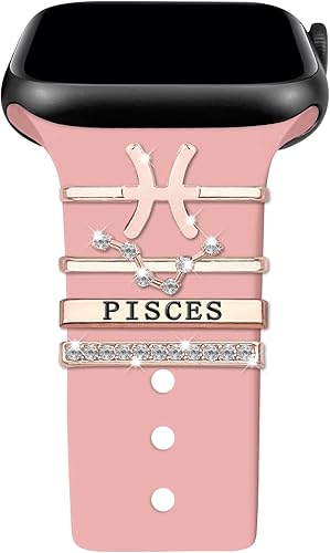 Miniatura 8 de Anillos decorativos de 12 constelaciones compatibles con correas de silicona de Apple Watch de 1.929 in, 1.772 in, 1.732 in, 1.654 in, 1.614 in,