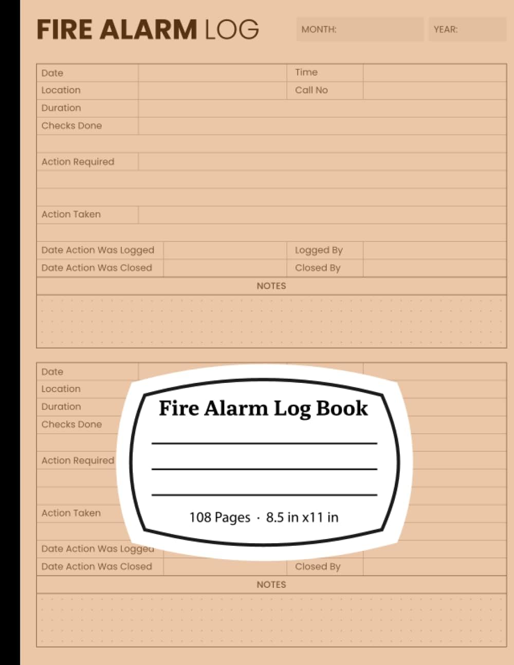 Fire Alarm Log Book: Record Inspections, Tests & Maintenance