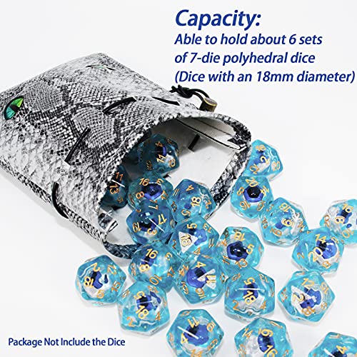 Byhoo Würfelbeutel mit Drachenaugen für 6 Würfel-Sets, PU-Leder, DND-Aufbewahrungszubehör, große Tragetasche aus… – Bild 3