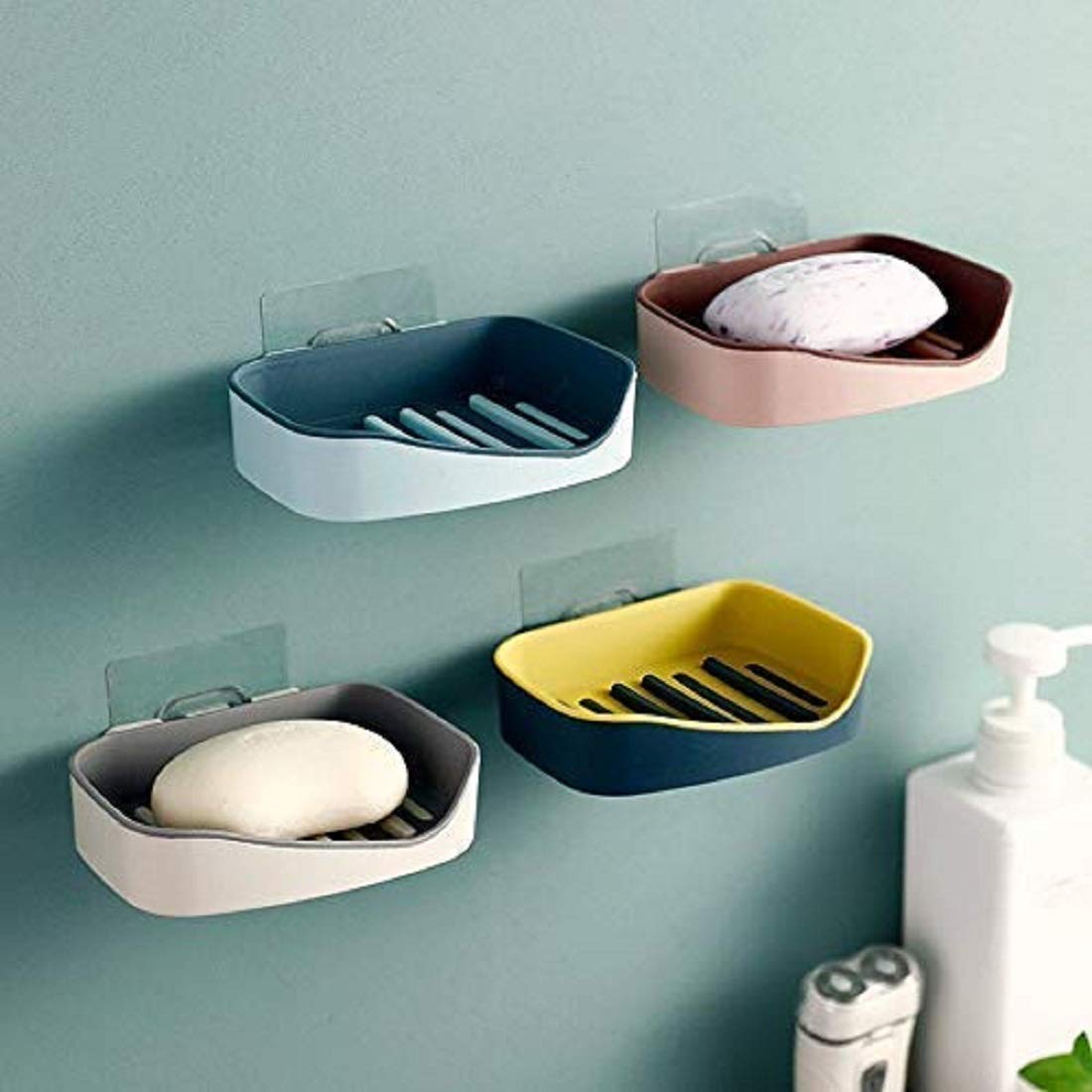 Kmils Wall Mounted Self-Adhesive Plastic Soap Dish, Holder, Tray, Box for Bathroom (Random Colour) (3) (B08WCRBYCW) Amazon Price History, Amazon Price Tracker