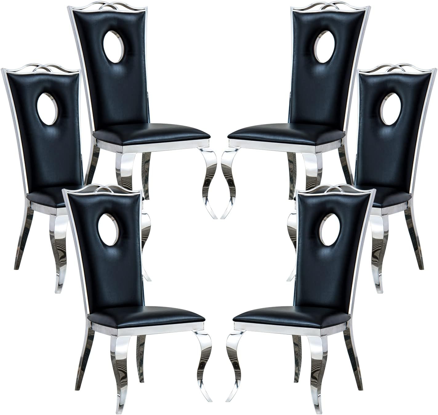 Amazon.com - Goderfuu Black Dining Chairs Set of 6 - Dining Room Chairs ...