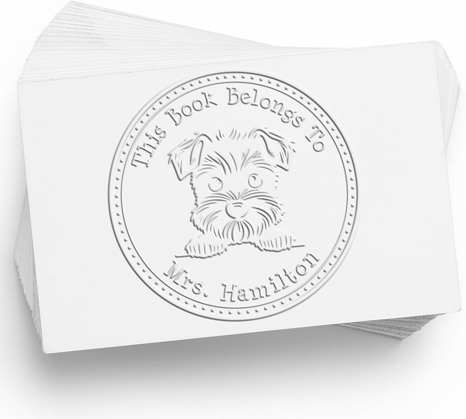 Custom Library Embosser with Miniature Schnauzer Dog Design - Ideal for Illustrators, Unique Hybrid Seal Embosser - Personalized Miniature Schnauzer Dog Seal Embosser