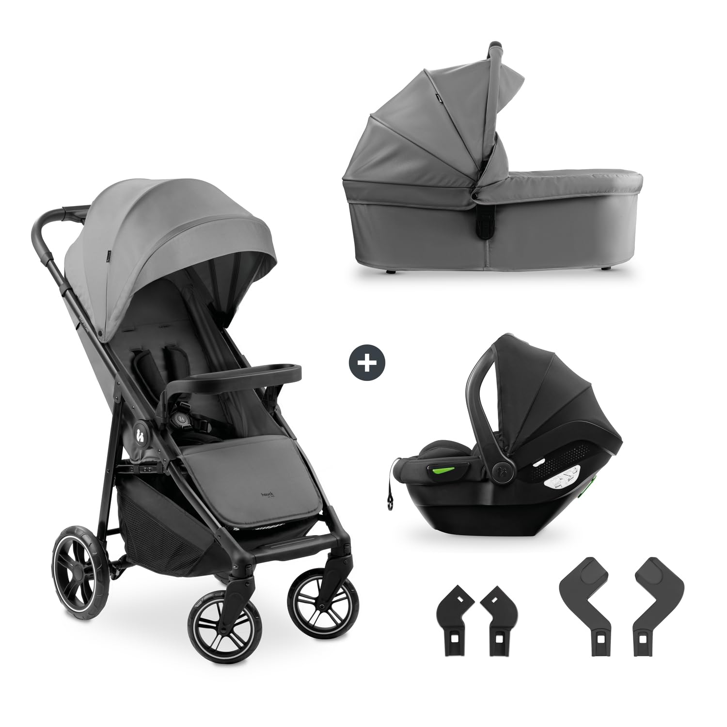3in1-Kinderwagen-Set: Buggy, Babywanne und Babyschale (Grey) ab Geburt bis 22 kg