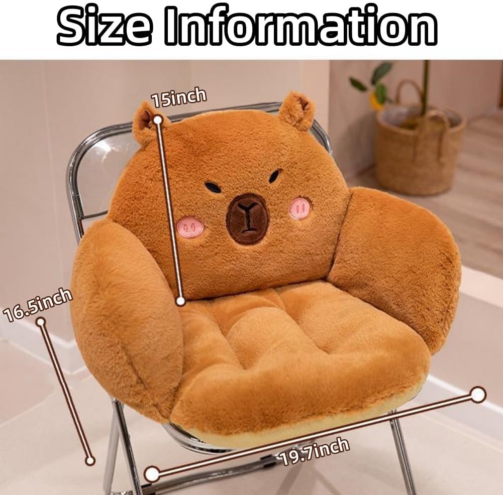 Cute Capybara Chair Cushion Soft Seat Cushions for Office Desk Chairs Comfy Lazy Sofa Floor Pillows for Gaming Chairs Room Decor Brown - Image 2