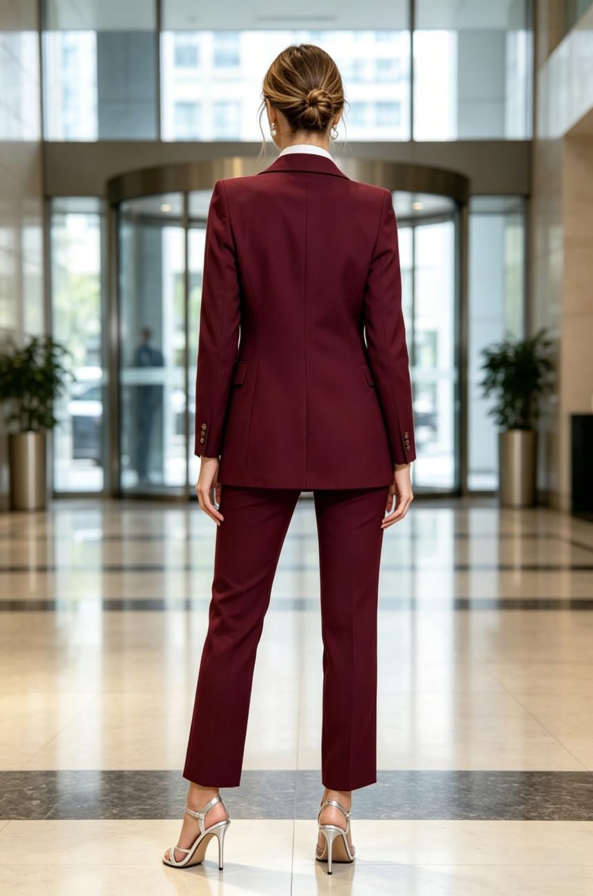 Abito da lavoro slim fit da donna con bavero a punta per ufficio da lavoro per le donne