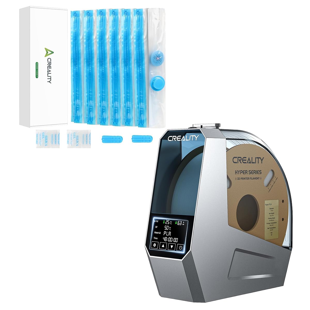 Offizieller Creality Space PI Filament Trockner & 3D Drucker Filament Aufbewahrungsbeutel 35x35 cm