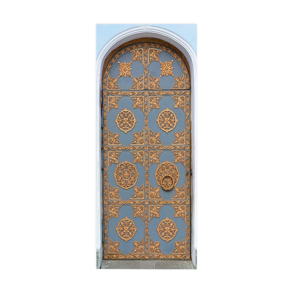 Papier peint porte trompe l'oeil arche 63x205 cm adhésif autocollant 3D