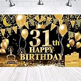 Banner per 31° compleanno: questo sfondo a tema per 31° compleanno è realizzato in tessuto di poliestere resistente. Questo banner può essere piegato per la conservazione, il banner in tessuto è molto leggero e portatile per il trasporto. È pensato per essere riutilizzato