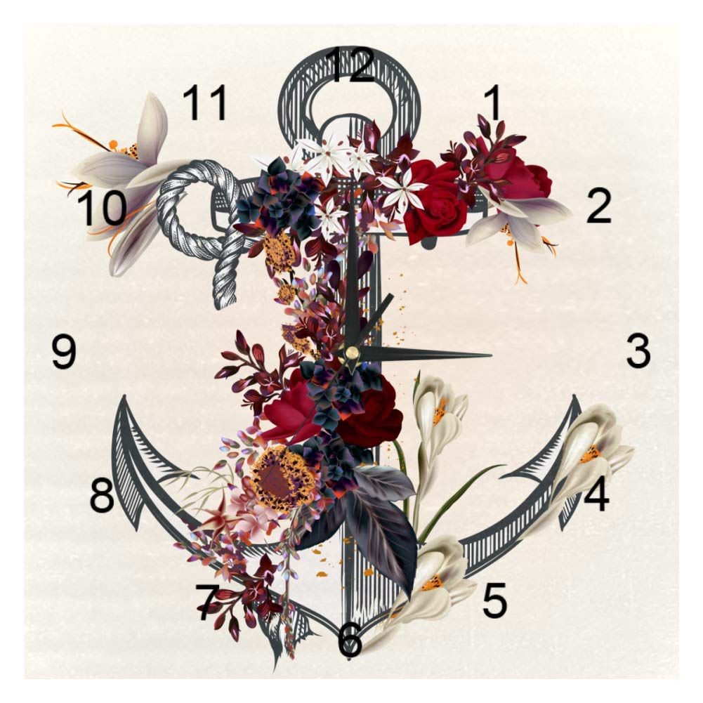 Horloge murale carrée lys pour décorer le salon et l'école