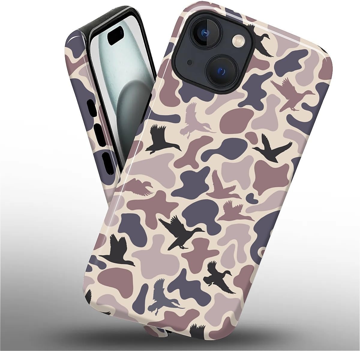 SmaMZ for iPhone 13/14 Case, TL2 Duck Camouflage B7 Shockproof Rugged Cover Dual Layer Soft TPU Hard PC Bumper Case - Image 3