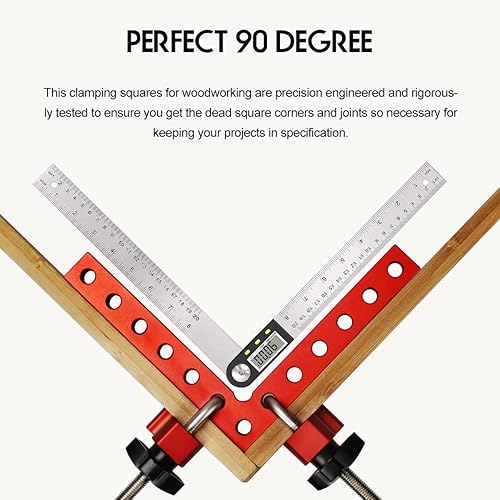 Miniatura 3 de Abrazadera de 90 grados, abrazadera de gabinete, herramienta cuadrada de ángulo recto de aleación de aluminio de 5.5 x 5.5 pulgadas, abrazaderas de
