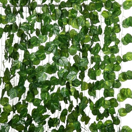 Image of Artificial Money Plant Vines, 8 Feet Tall, Pack of 6, Decorative Money Plant