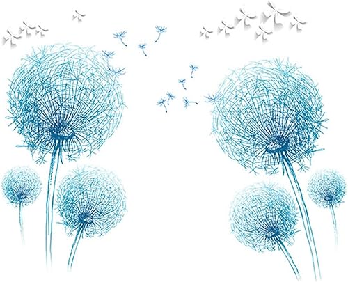 Calcomanías de pared de mariposa Taraxacum azules, murales de PVC extraíbles, calcomanías de pared florales, decoración decorativa de despegar y disponible en Yaxa Peru